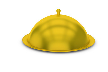 Golden tray for food