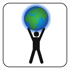 Man holding the earth