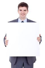 business man with blank board