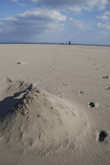 砂山と足跡