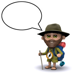 3d Explorer and speech bubble