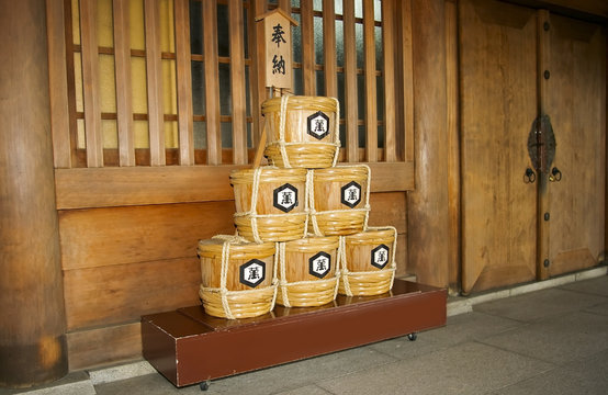 Ritual drums in Japanese Shinto temple