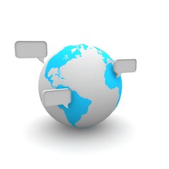 Earth With Speech Balloons