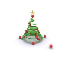 Christmas Tree 3d Balls Illustration