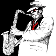 Foto auf Acrylglas Musik Band Saxophonist