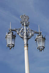 Fototapeta na wymiar Cast Iron streetlamp on Brighton Seafront. Sussex. England