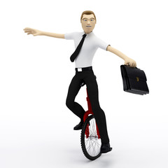 Businessman balancing on unicycle. Isolated © kirill_makarov
