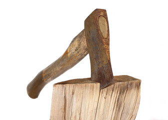 Axe Chopping Firewood
