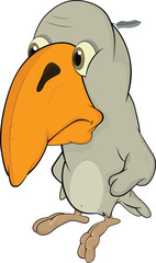 Sad birdie.Cartoon