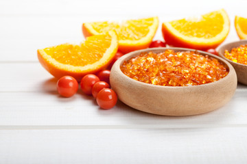 Spa minerals - orange bath salt and fruits
