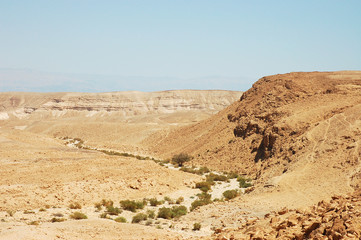 Typical Negev desert landscape near Dead Sea, Israel.