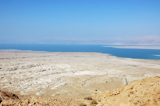 Dead Sea view from Masada, lowest place on the earth.