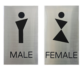 gender metal sign
