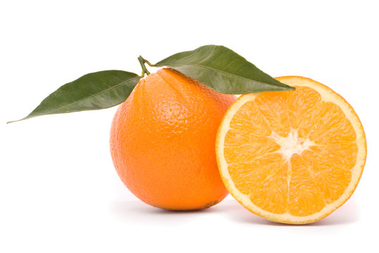 Juicy orange isolated on a white background.
