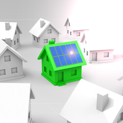 Photovoltaikanlage mit Sonneneinstrahlung