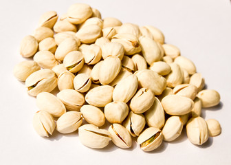 Pistachio on white background