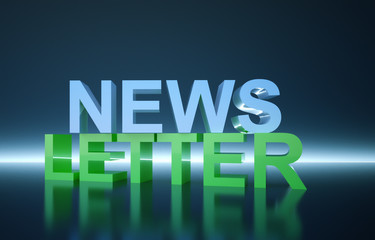 Newsletter weiss grün Neonlicht