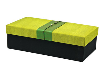 Green silk box.