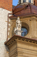 Statue of Wawel Cathedral in Krakow, Poland