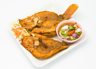 Fried snapper with chili sauce