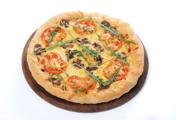 Pizza with mushroom and tomatoes