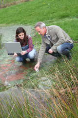 Teenagers in environmental professional training.