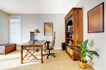 Home office with classic luxury tropic style