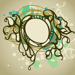 abstract doodle frame, circle