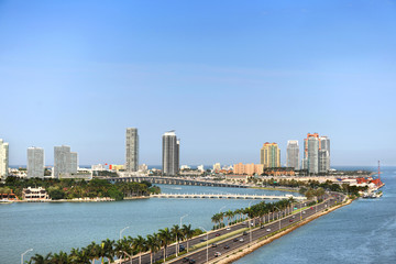 Fototapeta na wymiar Aerial View of Miami Beach
