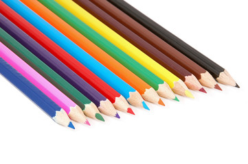 Color pencil, isolated on white background, close up