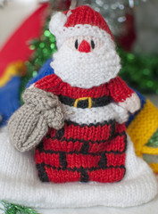 Knitted Santa Under Tree