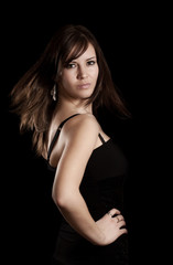 Naklejka premium Young brunette woman portrait