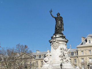 Statue de Marianne, Place de la République, Paris, France.
