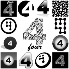 FOUR. Vector great collection.