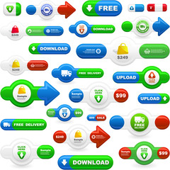 Vector collection of web elements. Big collection.