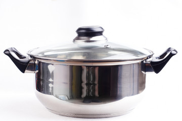 saucepan on white background