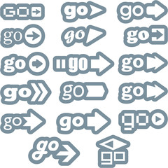 Go. Vector signs.