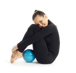 Gymnastic posing on white