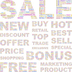 SALE. Wordcloud vector illustration.