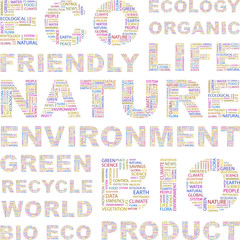 ECO. Wordcloud vector illustration.