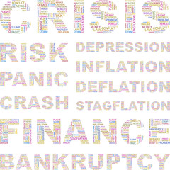 CRISIS. Illustration with different association terms.