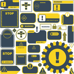 Warning vector banner. Vector set.