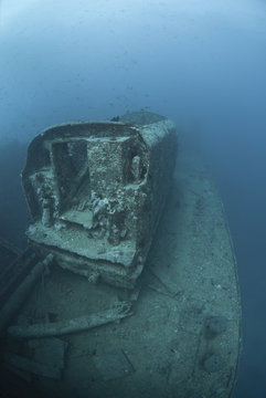 Coal tender on the shipwreck of the SS Thistlegorm.