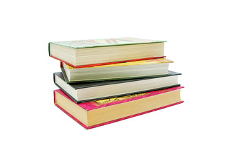 books on white background.