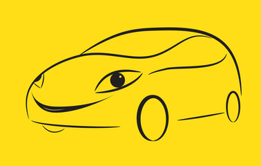 Cartoon silhouette of a car
