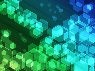 Абстрактный фон с разноцветными шестиугольниками в виде стрелки