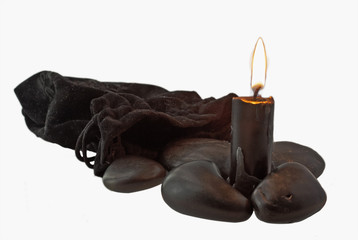 Stones and candle