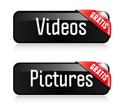 Videos Pictures Button Set Gratis