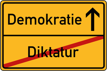 Ortstafel Diktatur und Demokratie