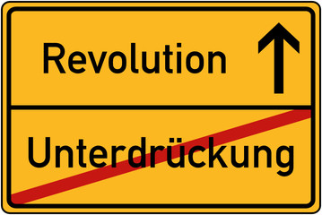 Ortstafel Unterdr&uuml;ckung und Revolution